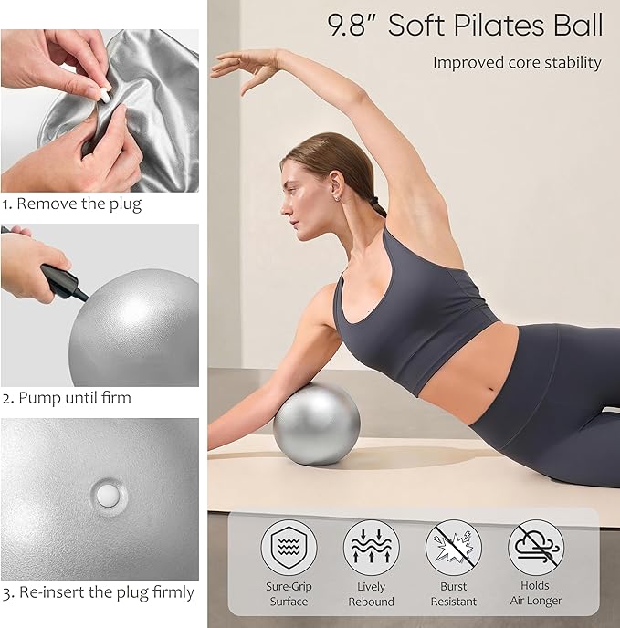 Pilates Kit, Pilates Essentials Kit for Women Home Workouts, Pilates Equipment with 14.5" Pilates Ring and Ball,7 Resistance Bands,Ankle Weights,Sliders & Grip Socks for Beginners