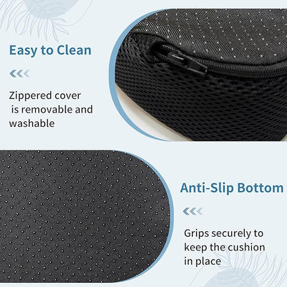 Exercise Bike Seat Cushion for Long Rides, High-Density Foam Padding, Breathable Mesh Non-Slip Cover, Stationary Bike & Rowing Machine Seat Pad for Comfort and Support