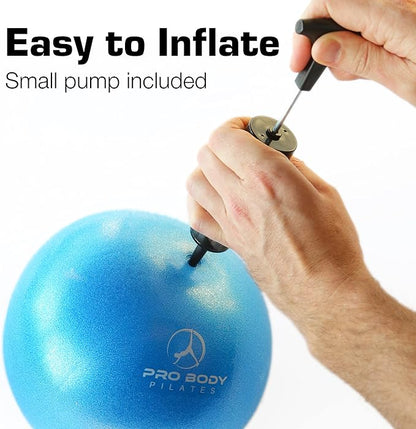ProBody Pilates Small Exercise Ball with Pump - 9 Inch Workout Ball for Stability, Barre, Yoga, Core & Physical Therapy