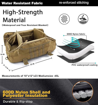 Travel Duffle Bag Backpack for Men - Large Tactical Bags Weekender Gym Bag for Overnight Traveling Military Workout Deployment Sports (Coyote, 45L)