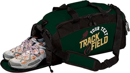 Custom Track Bag Personalized – Track and Field Duffel Bag with Name – Track Team Gear Bag for Athletes, Running Spike Shoe Compartment, Boys Girls Practice & Meet Sports Bag