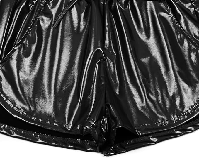 Perfashion Women's Metallic Shorts Summer Sparkly Hot Outfit Shiny Short Pants