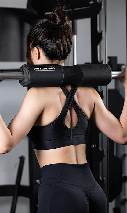 Fitgriff® Barbell Hip Thrust Pad for Squats, Lunges & Glute Bridges – Weightlifting Cushion for Neck & Shoulder Protection – Fits Olympic & Standard Bars