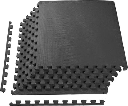 BalanceFrom Puzzle Exercise Mat 1/2" Thick, EVA Interlocking Foam Floor Tiles for Home Gym, Mat for Home Workout Equipment, Floor Padding for Kids, Multiple Sizes and Colors