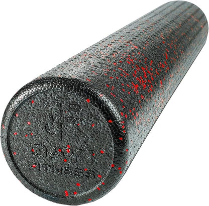 High Density Muscle Foam Rollers by Day 1 Fitness - Sports Massage Rollers for Stretching, Physical Therapy, Deep Tissue, Myofascial Release - Ideal for Exercise and Pain Relief - Speckled Red, 36”