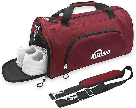 56L Gym Bag Sports Duffle Bag with Shoe Compartment & Wet Pocket, Carry-on Luggage Bag with Quick-Access Pouch, Weekender Overnight Travel Bag for Men & Women