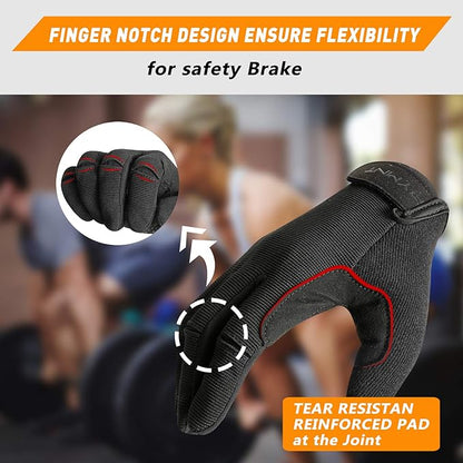 Full Fingers Workout Gloves for Women & Men - Gym Gloves with Extra Grip Foam Padding & Anti-Slip for Fitness, Training & Cycling