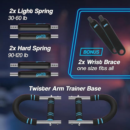 Twister Arm Trainer - Chest Workout Equipment for Full-Body Training with Adjustable Resistance Levels, Professional Arm Workout Machine with Wrist Braces, Chest Exerciser for Men and Women