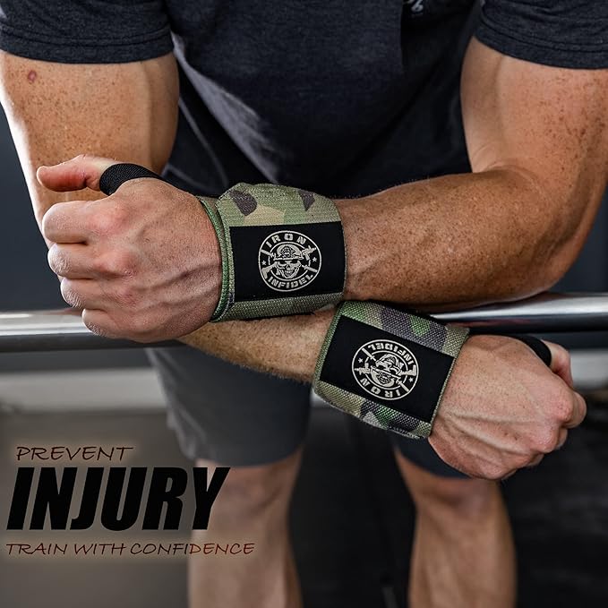 Iron Infidel Wrist Wraps for Weightlifting - 18" Heavy Duty Support for Working Out, Gym Accessories for Men - Use for Lifting, Crossfit, Fitness, Exercise, Bench Press, Powerlifting