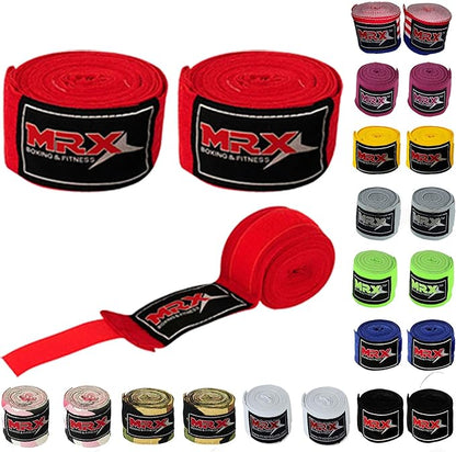 MRX BOXING & FITNESS Boxing Hand Wraps 100% Cotton Multi Colors Great for MMA Boxing Muay Thai Kick Boxing Training 118, 160, 180 Length