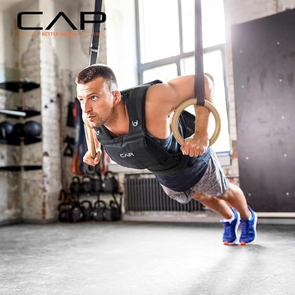 CAP Barbell Adjustable Weighted Vest | 20-150 lbs | Heavy-Duty Workout Vest with Removable Iron Weights for Strength Training, Cardio, Running, and Calisthenics
