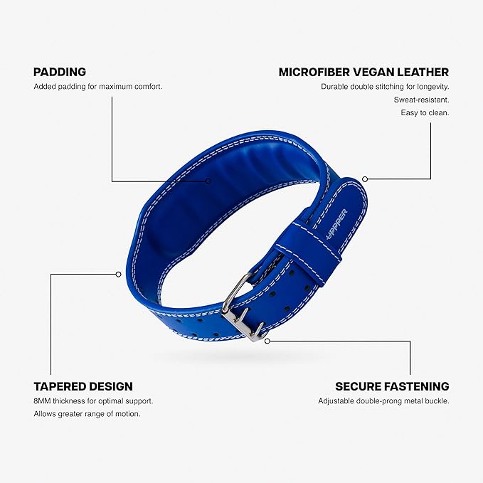 UPPPER Weight Lifting Belt - Double Prong 4” to 2.5” Tapered Premium Lifting Belt for Men and Women - Ultimate Back Support For Weightlifting and Powerlifting | Premium Fitness Gear