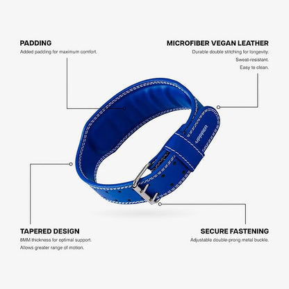 UPPPER Weight Lifting Belt - Double Prong 4” to 2.5” Tapered Premium Lifting Belt for Men and Women - Ultimate Back Support For Weightlifting and Powerlifting | Premium Fitness Gear