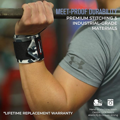 Rip Toned Wrist Wraps for Weightlifting – USPA & USAPL Approved 18" Wrist Straps for Powerlifting – Adjustable, Durable Gym Wraps with Thumb Loop – Maximum Support for Men & Women
