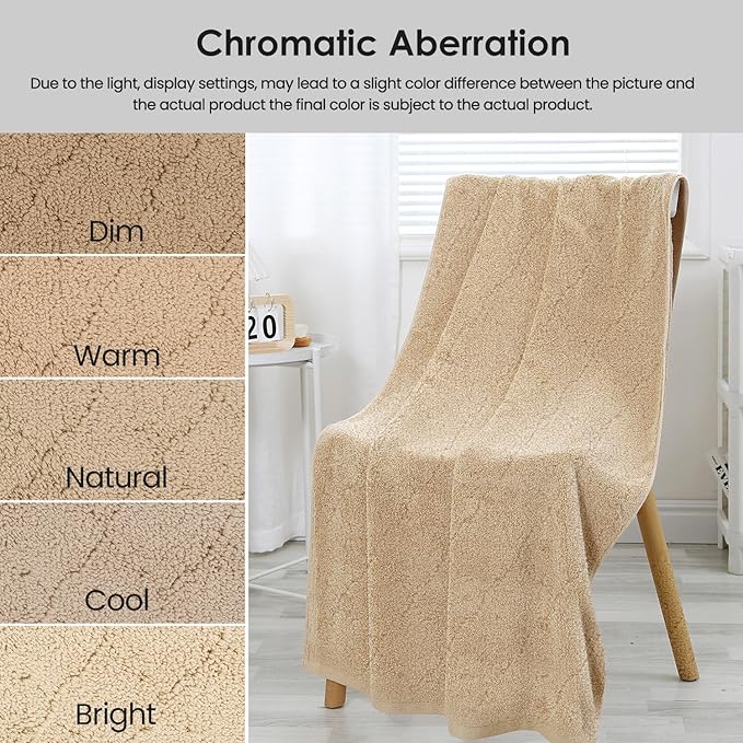 JML Microfiber Bath Towels, Oversized, Ultra Soft, Super Absorbent and Fast Drying, No Fading Large Bathroom Towel Set for Sport, Travel, Fitness, SPA and Yoga (Coral Fleece - Camel, 30 in x 60 in)