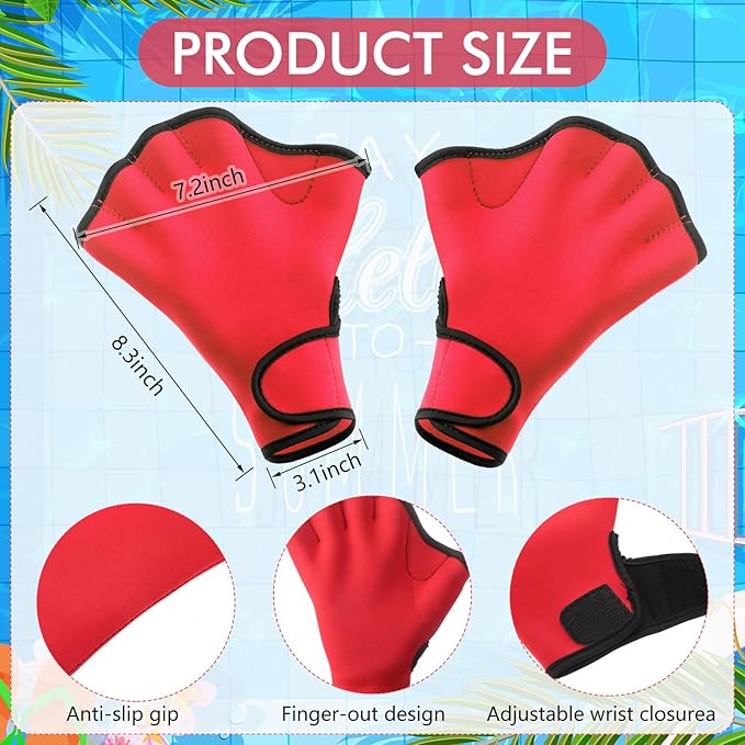 Hungdao Water Aerobics Set for Aquatic Exercise 1 Pair Swimming Glove 2 Pcs Foam Swim Aquatic Cuffs Water Weights Pool Resistance Fitness Equipment for Adults Swimming Training Workouts