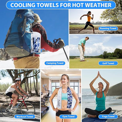 SYOURSELF Cooling Towel, Cooling Towels for Neck,40" x 12"Ice Towel for Instant Cooling Relief, Soft Breathable Chilly Towel, Perfect Yoga, Golf, Sports