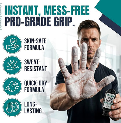 Liquid Chalk for Gym – Gym Chalk Liquid with Stronger Grip, Zero Slip, Dries in Seconds – Mess-Free Weightlifting Chalk for Crossfit, Rock Climbing & Gymnastics – Multiple