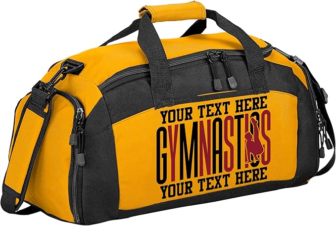 Personalized Men’s Gymnastics Duffel Bag – Custom Name & Team Colors Gym Bag for Boys Gymnast – Athlete Gear Bag for Practice, Meets & Travel
