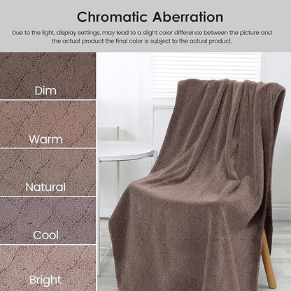 JML Microfiber Bath Towels, Oversized, Ultra Soft, Super Absorbent and Fast Drying, No Fading Large Bathroom Towel Set for Sport, Travel, Fitness (Coral Fleece - Chocolate, 30 in x 60 in)