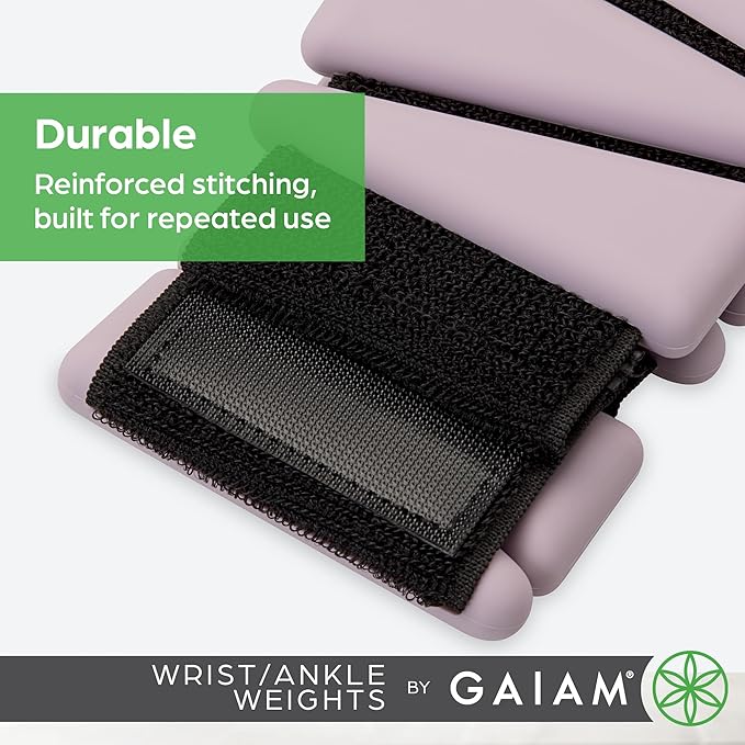 Gaiam Wrist and Ankle Weights, Wearable Bracelet to Strengthen, Tone & Sculpt, Adjustable Ankle Weights for Women & Men for Yoga, Dance, Pilates, Barre, Cardio, Home & Gym Use
