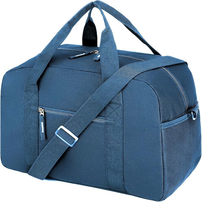 14 inch Small Gym Bag for Men & Women, Mini Duffle Bag for Travel Sports, Lightweight Carry On Duffel Bag, Navy Blue