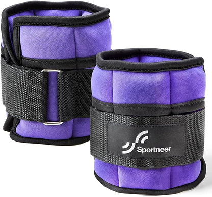 Sportneer Adjustable Ankle/Wrist Weights for Men Women Kids, Weighted Leg & Cuff Strength Training for Yoga Walking Running Aerobics Gym Fitness Physical Therapy