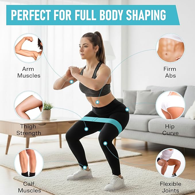 Poler Fit Kit: Fabric Resistance Bands Kit with 3 Levels (Light, Medium, Heavy) + 9″ Pilates Ball for Home Workouts – Exercise Bands Set for Strength Training, Pilates, Yoga, Glutes, Legs & Full Body