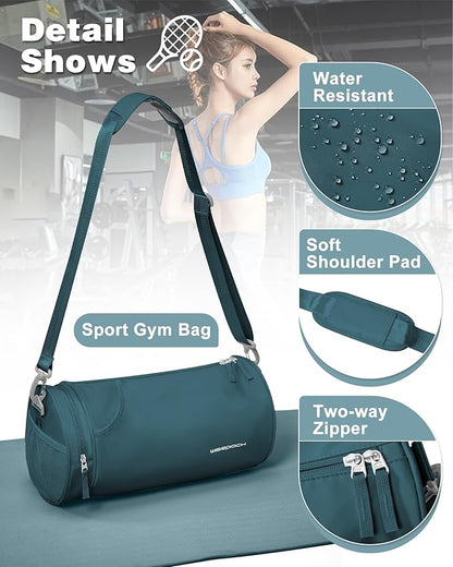 Small Gym Bag for Women,Waterproof Mini Duffle Bag Womens Spotrs Workout Bags Small Travel Duffel Bag with Wet Pocket Carry on Weekender Bags for Dance Swimming,Gym,Yoga,Fitness Dark Blue