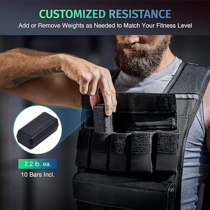 ZELUS Weighted Vest, 20lb/23lb/30lb/45lb/60lb Vest Adjustable Weights for Exercise, Weight Vest for Men, Workout Vest for Home Workouts Cardio Strength Training Weight Loss