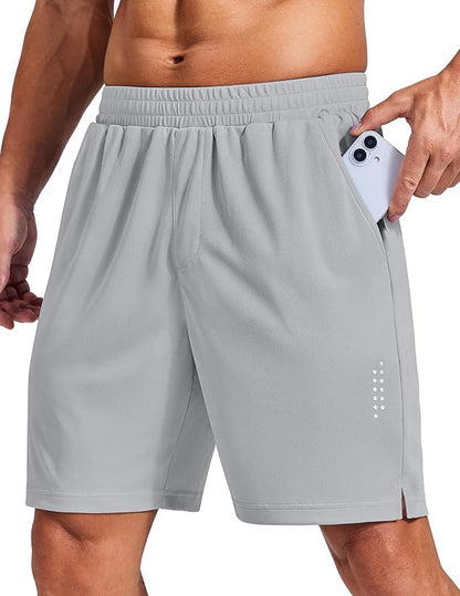 COOFANDY Mens Gym Athletic Shorts with Zipper Pockets Quick Dry 7" Workout Running Training Shorts