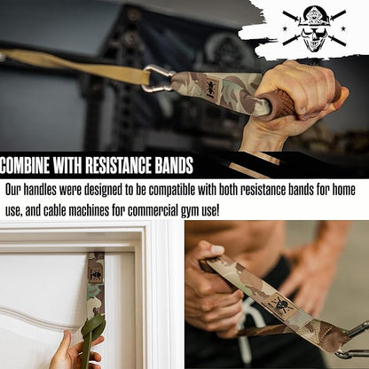 Resistance Band Handles - Cable Machine Handles Attachment and Door Anchor for Exercise Bands, Super Heavy Duty Accessory for Pull Up Assistance Bands, Workout Equipment & Home Gym