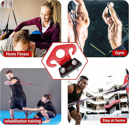 4 PCS Resistance Band Wall Anchors, Exercise Band Wall Anchor, Gym Wall Hooks for Resistance Bands, Workout Wall Mount Anchor for Physical Therapy and Small Space Home