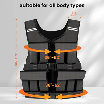 Adjustable Weighted Vest for Men Woman With Shoulder Pads 18lbs | 30lbs | 40lbs, Weight Vest For Walking, Rucking, Cross Training, Running, Muscle Building - Breathable, Comfortable, Washable