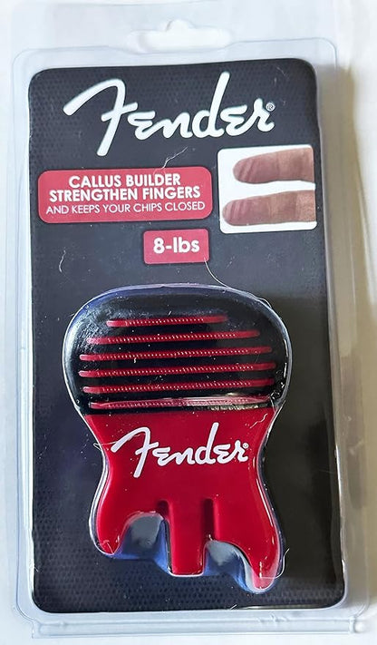 FENDER Patented Callus Builder & Finger Strengthener – Resistance Finger Exerciser for Guitar, Bass & Violin – Guitar Finger Trainer & Grip Strength Tool – Ideal Guitar & Bass Accessories (Tensions: RED=8-Lbs; BLACK=15-Lbs)