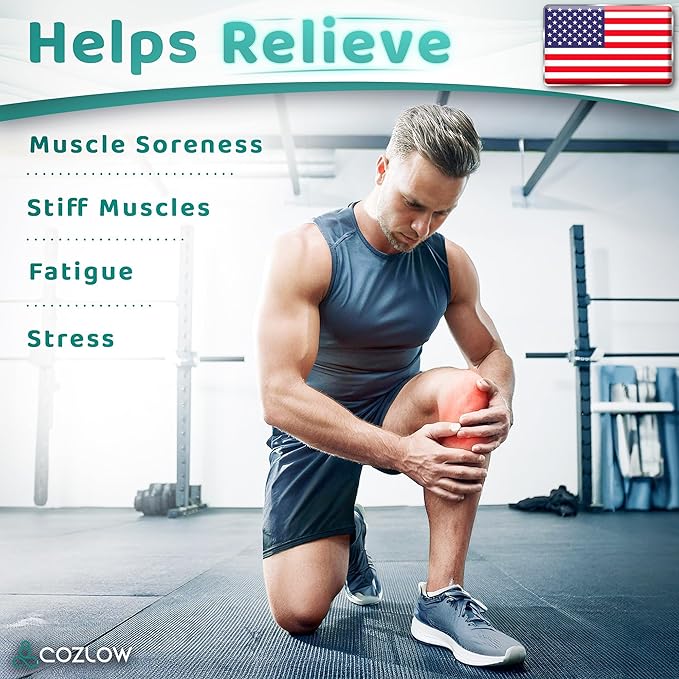 COZLOW Muscle Roller Stick - Green - Body Massage Tool w/ 6 Rollers & Non-Slip Handles for Deep Tissue Massage & Maximum Muscle Recovery