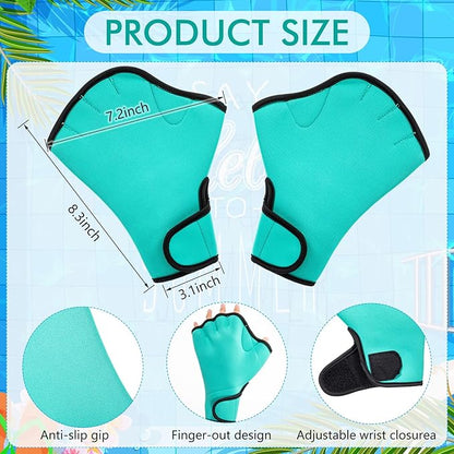 Water Aerobics Set for Aquatic Exercise 1 Pair Swimming Glove 2 Pcs Foam Swim Aquatic Cuffs Water Weights Pool Resistance Fitness Equipment for Swimming Training Workouts