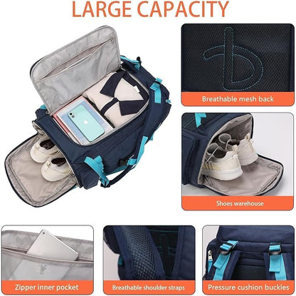 BE SMART 2 in 1 Convertible Gym Duffel Bags with Shoes Compartment - 40L Waterproof Extra Large Workout Backpack for Gym Men, Heavy Duty Sports Duffle Backpacks for Travel, Hiking, Camping, Carry On
