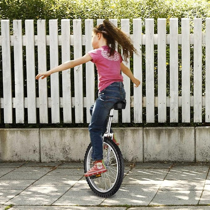 AW 16/18/20/24 Inch Wheel Outdoor Unicycle Adjustable Seat Exercise Bicycle Fit Adults Kids Outdoor Sports Fitness Exercise, for Choice