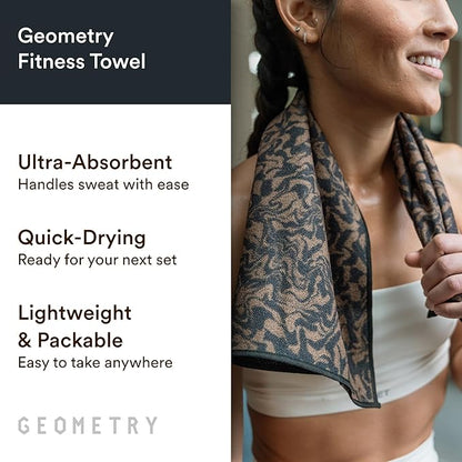 GEOMETRY Double-Sided Gym Towel for Working Out - Compact & Quick Dry, Super Absorbent Microfiber Sweat Towel - Premium Microfiber for Gym - Zig, 16" x 30", 1 Piece