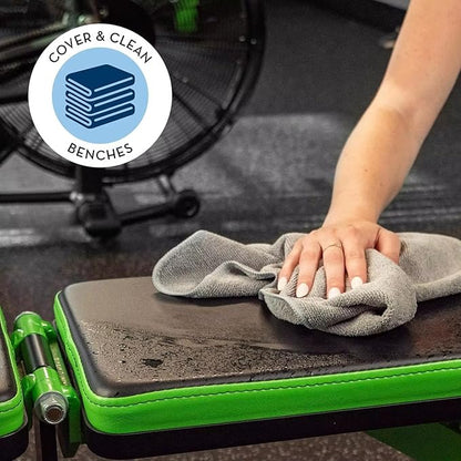Quick D. Microfiber Gym Towels 16x27 Inch – 5 Pack, Quick Dry, Soft & Absorbent Workout Towels for Gym, Sports & Fitness (Grey)