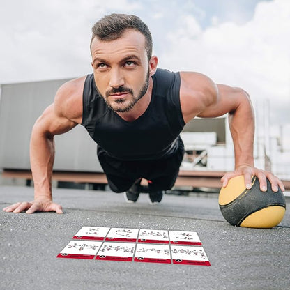 NewMe Fitness Medicine Ball Exercise Cards for Home Workouts, Workout Cards Deck for Women & Men, Beginner Fitness Guide to Training Exercises at Home or Gym