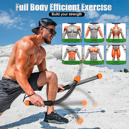 TRELC Upgrade Weighted Ropeless Battle Ropes, 2PCS Cordless Battle Rope for Home Gym, HIIT, Strength, Quiet Portable Training Rope, Workout Ropes Versatile Fitness Equipment(Black&Orange)