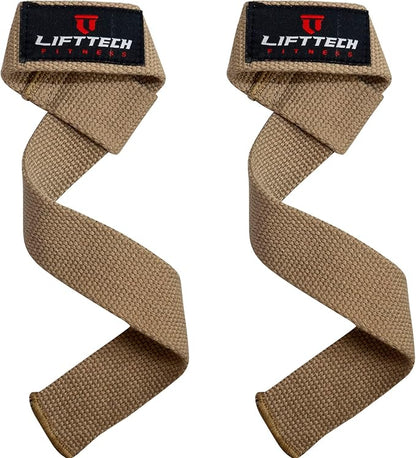 Lift Tech Fitness Weight Lifting Straps for Men & Women - Cotton Gym Straps for Weightlifting, HIIT, Strength Training - Pull up & Deadlift Straps - One Size