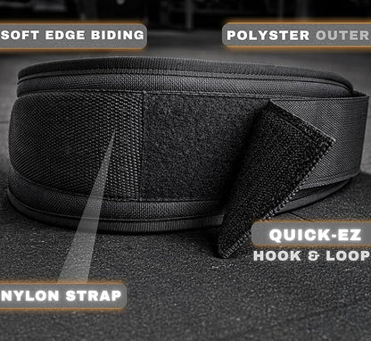 HARCOS 6 Inch Nylon Weight Lifting Belt for Men & Women – Heavy Duty Double D-Ring Gym Belt with Padded Lumbar Back Support – Adjustable Workout Belt for Squats, Deadlifts & Strength Training