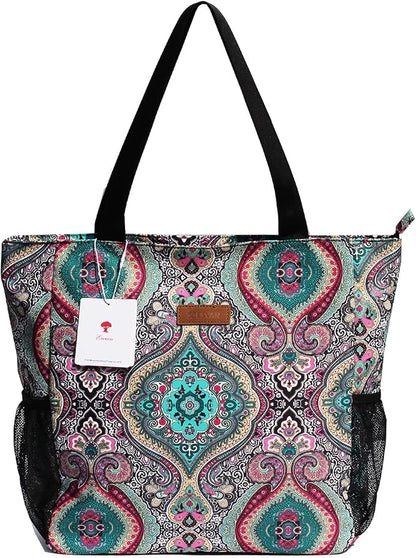 Original Floral Water Resistant Large Tote Bag Shoulder Bag for Gym Beach Travel Daily Bags Upgraded