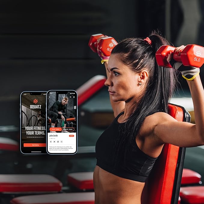 Squatz Adjustable Dumbbell Set 70-140LB Adjustable Dumbbells For Home Gym, Anti-Slip Handle With Heavy‑Duty Plates, Exercise Fitness Dumbbells For Home Gym Strength & Weight Training