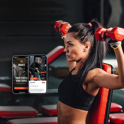 Squatz Adjustable Dumbbell Set 70-140LB Adjustable Dumbbells For Home Gym, Anti-Slip Handle With Heavy‑Duty Plates, Exercise Fitness Dumbbells For Home Gym Strength & Weight Training