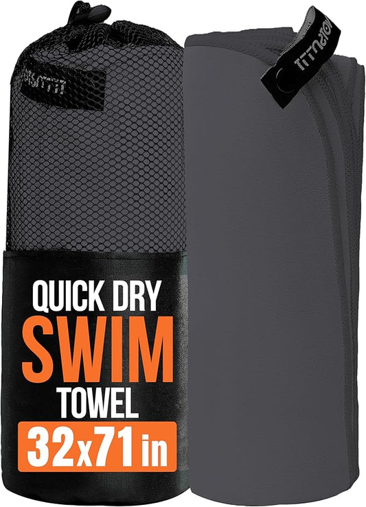 illusion Extra Large Microfibre Swimming Towel (71''L x 32''W)–Compact, Lightweight & Quick Dry Towel-Perfect for Travel, Gym, and Swim Towels Ideal for Post-Workout Showers & After Swimming