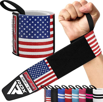 RDX Wrist Wraps for Weightlifting (Pair), IPL USPA Approved, Elasticated 18” Cotton Straps Support with Thumb Loop, Gym Wrap for Weight Lifting Powerlifting Competition Strength Training Bodybuilding